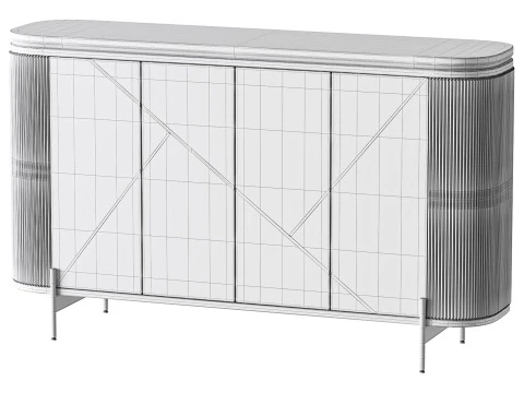 Sideboard Buffet Faux Marble 3D Model