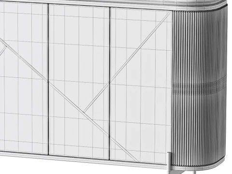 Sideboard Buffet Faux Marble 3D Model