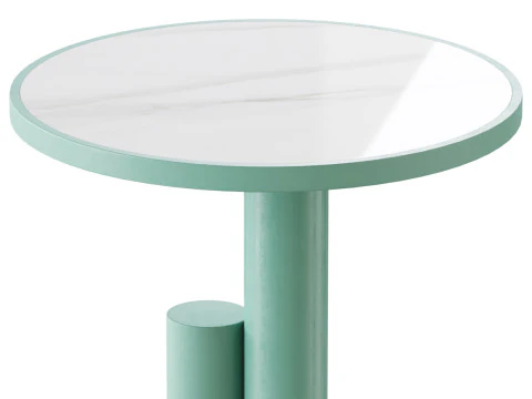 Basit Yuvarlak Yan Sehpa 3D Model