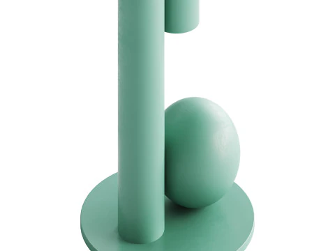 Basit Yuvarlak Yan Sehpa 3D Model