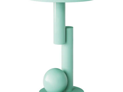 Basit Yuvarlak Yan Sehpa 3D Model