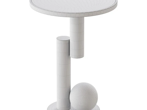 Basit Yuvarlak Yan Sehpa 3D Model