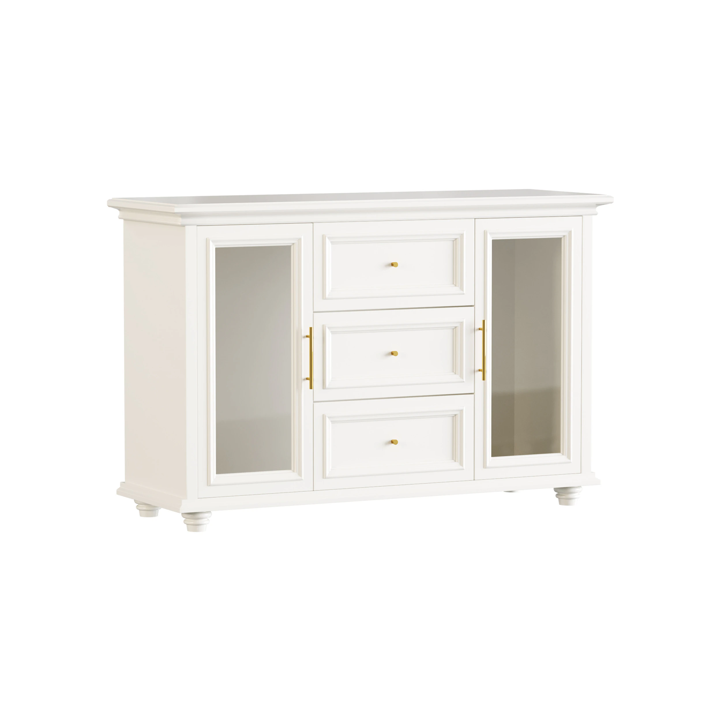 Sleek White Modern Sideboard Credenza 3D Model .c4d .max .obj .3ds .fbx .stl .blend