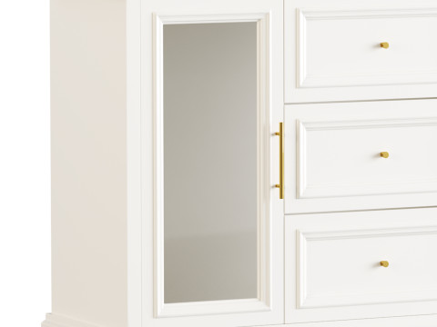 Sleek White Modern Sideboard Credenza 3D मॉडल