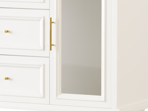Sleek White Modern Sideboard Credenza 3D मॉडल