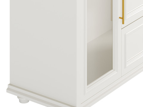 Sleek White Modern Sideboard Credenza 3D मॉडल