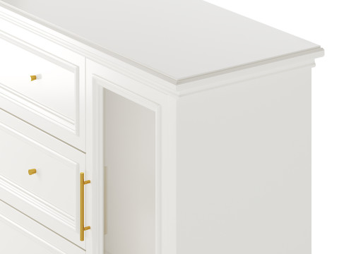 Sleek White Modern Sideboard Credenza 3D मॉडल