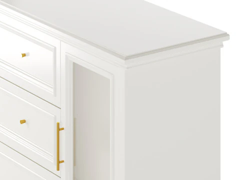 Sleek White Modern Sideboard Credenza 3D Model