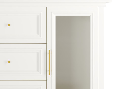 Sleek White Modern Sideboard Credenza 3D मॉडल
