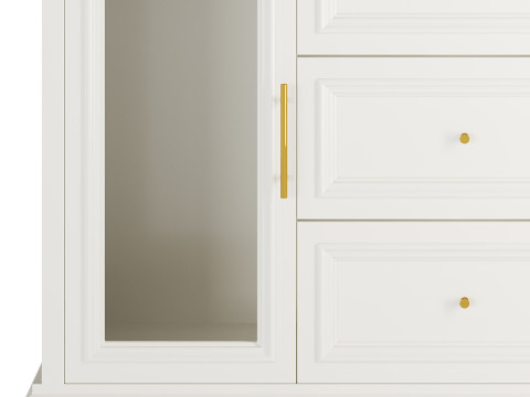 Sleek White Modern Sideboard Credenza 3D मॉडल
