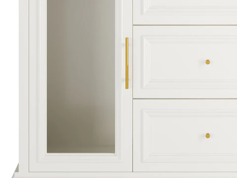 Sleek White Modern Sideboard Credenza 3D Model