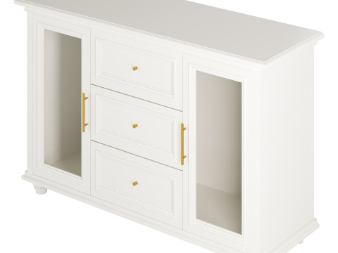 Sleek White Modern Sideboard Credenza 3D मॉडल