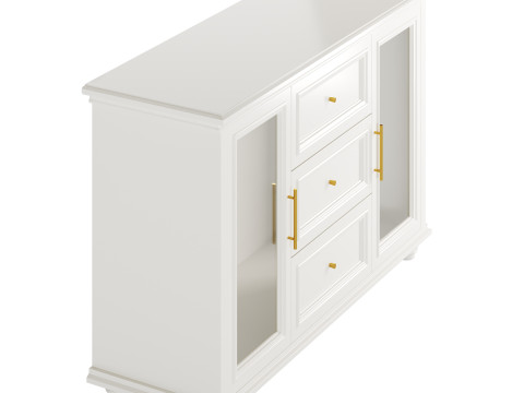 Sleek White Modern Sideboard Credenza 3D मॉडल