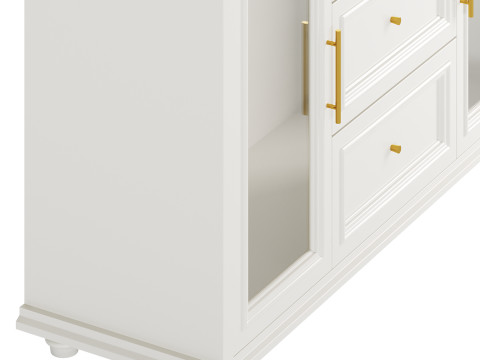 Sleek White Modern Sideboard Credenza 3D मॉडल