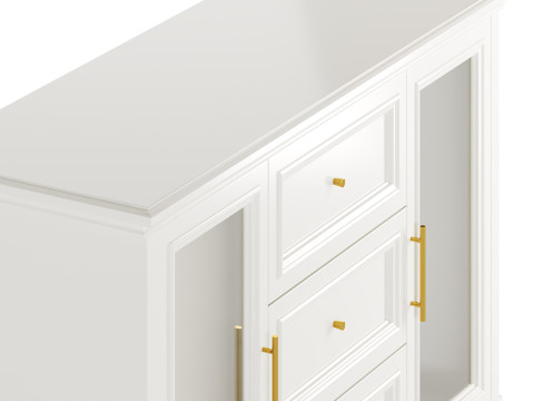 Sleek White Modern Sideboard Credenza 3D मॉडल