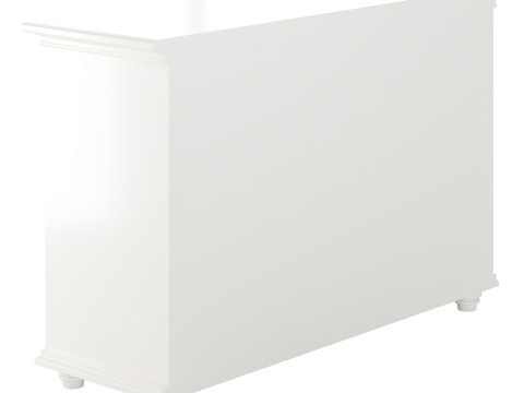 Sleek White Modern Sideboard Credenza 3D मॉडल
