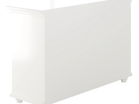 Sleek White Modern Sideboard Credenza 3D Model