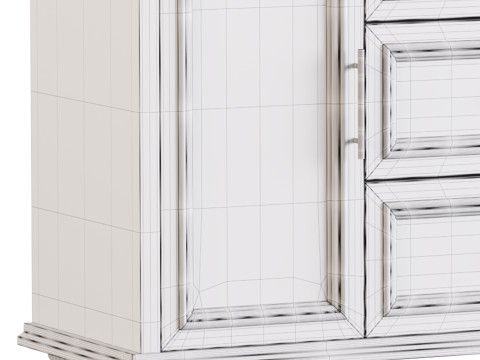 Sleek White Modern Sideboard Credenza 3D मॉडल