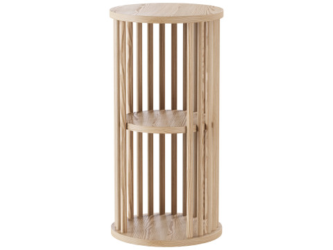 Solid Wood Side Table 3D Model