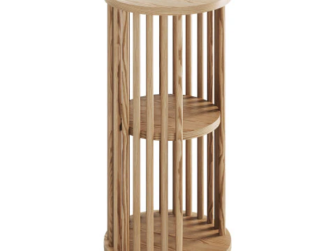 实木边桌 3D 模型