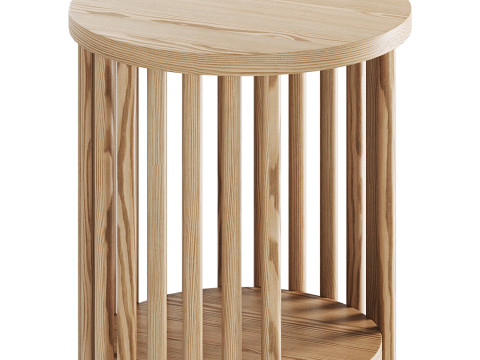 Solid Wood Side Table Modelo 3D