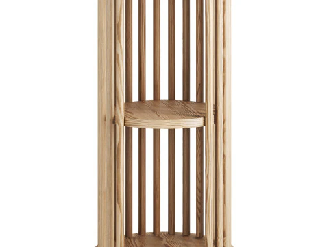 实木边桌 3D 模型