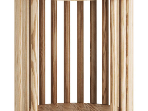 Solid Wood Side Table Modelo 3D