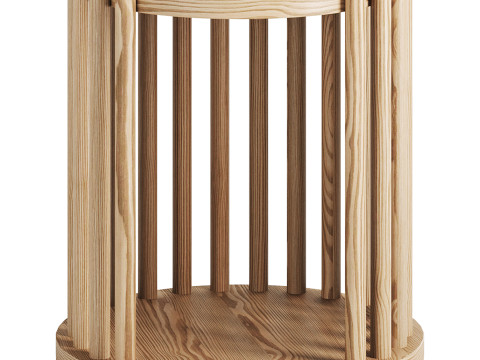 Solid Wood Side Table Modelo 3D