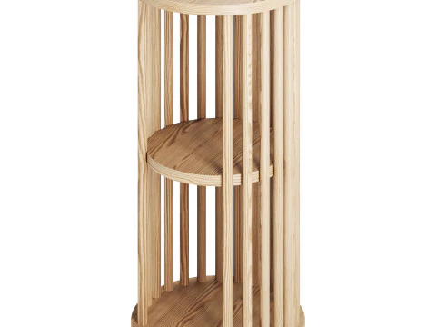 实木边桌 3D 模型