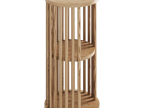 实木边桌 3D 模型