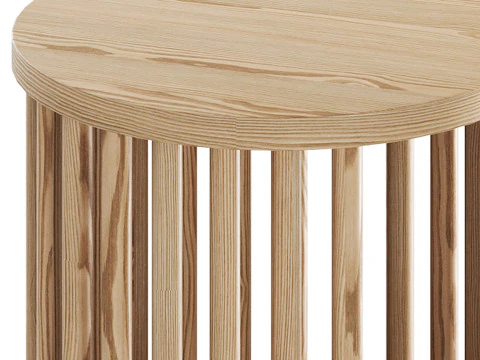 实木边桌 3D 模型