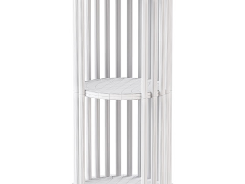 Solid Wood Side Table Modelo 3D
