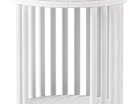 Solid Wood Side Table Modelo 3D