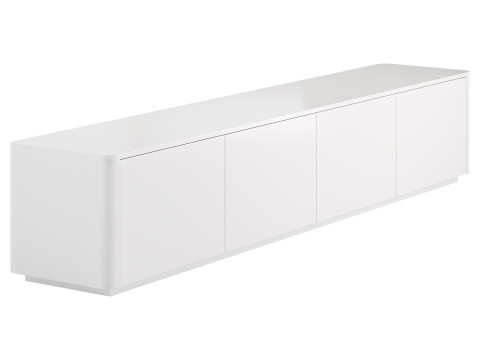 Stylish White TV Stand in Wood Modelo 3D