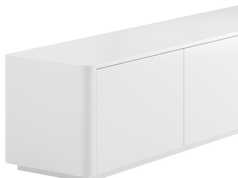Stylish White TV Stand in Wood Modelo 3D