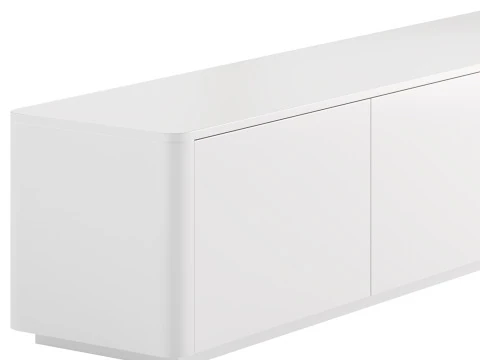 Stylish White TV Stand in Wood 3D Model