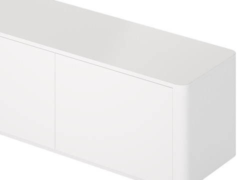 Stylish White TV Stand in Wood Modelo 3D