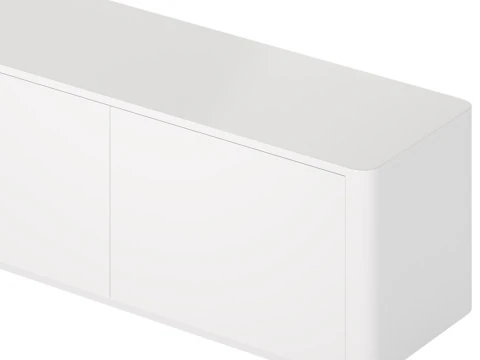 Stylish White TV Stand in Wood 3D Model