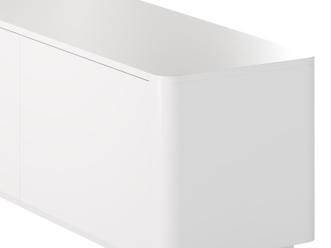Stylish White TV Stand in Wood Modelo 3D