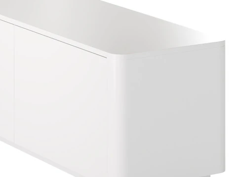 Stylish White TV Stand in Wood 3D Model