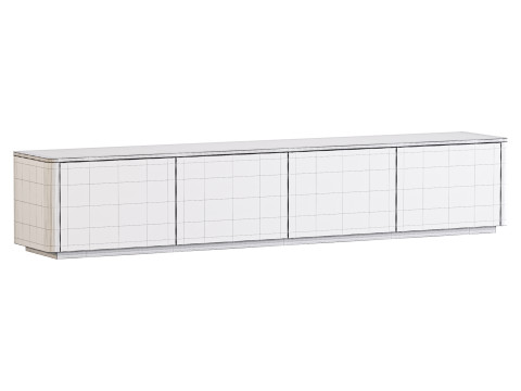 Stylish White TV Stand in Wood Modelo 3D