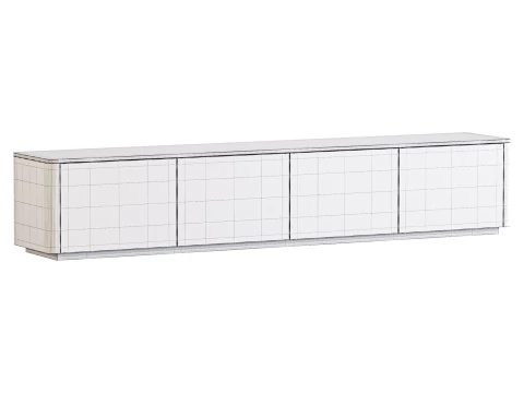 Stylish White TV Stand in Wood 3D Model