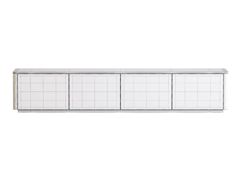 Stylish White TV Stand in Wood 3D Model