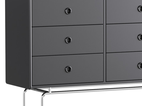 Stylish Wood Sideboard Modello 3D