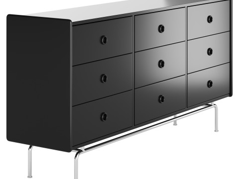 Stylish Wood Sideboard Modello 3D