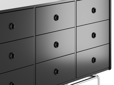 Stylish Wood Sideboard Modello 3D