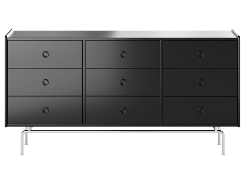 Stylish Wood Sideboard Modello 3D