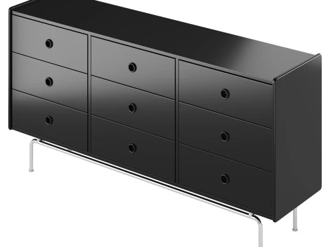 Stylish Wood Sideboard 3D Model