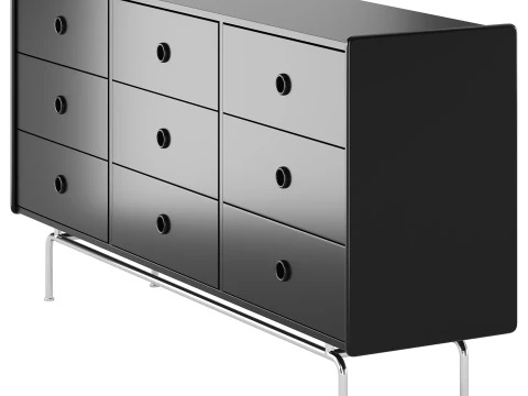 Stylish Wood Sideboard 3D Model