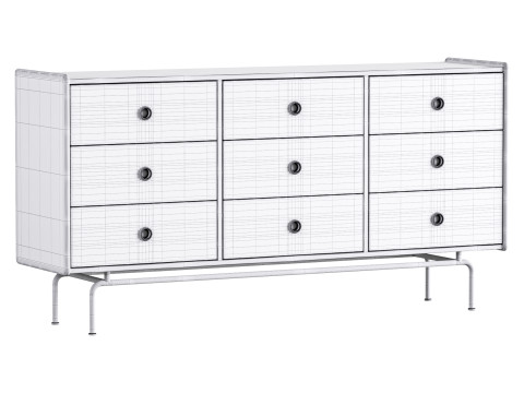 Stylish Wood Sideboard Modello 3D